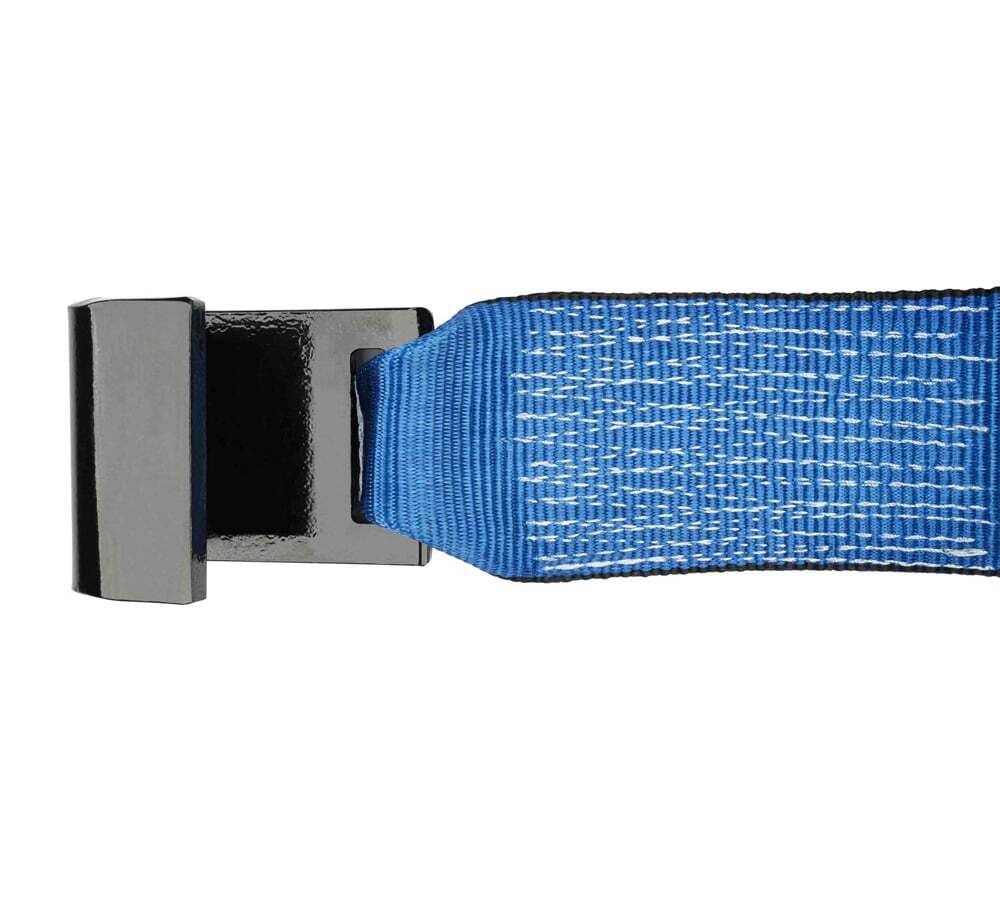 (2 Pack) 4" x 5' Roll off Container Winch Strap w/ Flat Hook - Blue