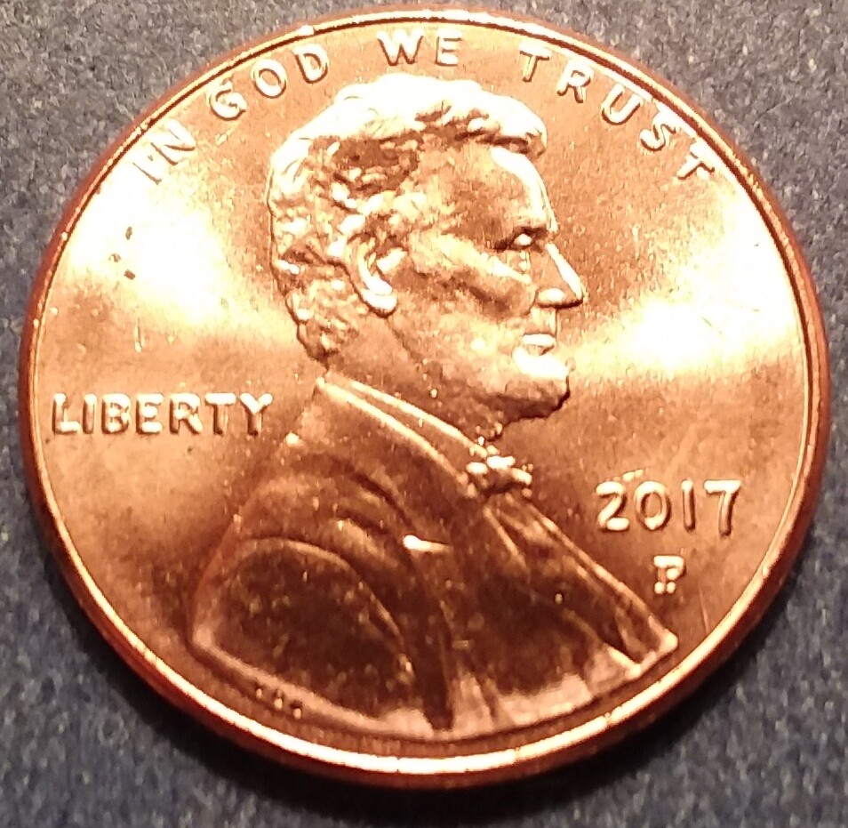 2017-P Brilliant Uncirculated Lincoln Shield Cent.  Ships Free.