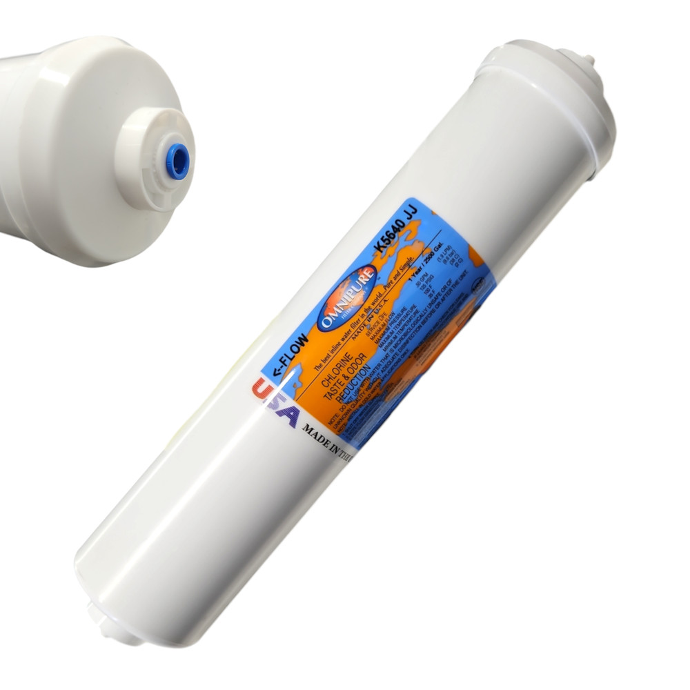 Omnipure K5640-JJ Inline GAC 12" x 2.5" Postfilter 1/4 Tube