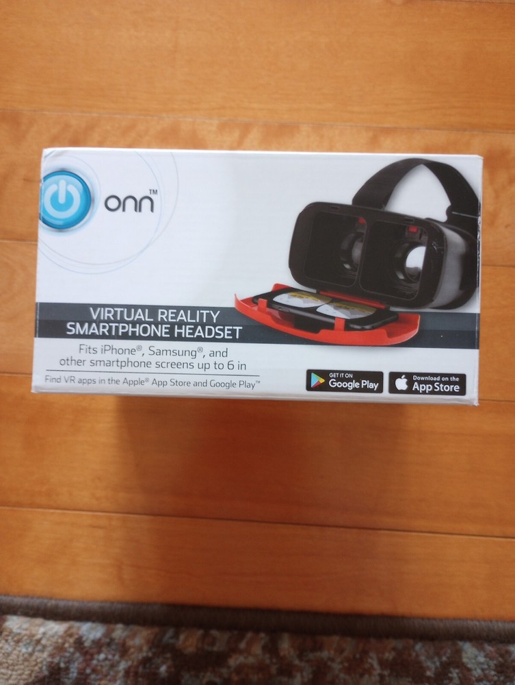 ONN Virtual Reality Smartphone Headset Red for iPhone, Android, Samsung Etc