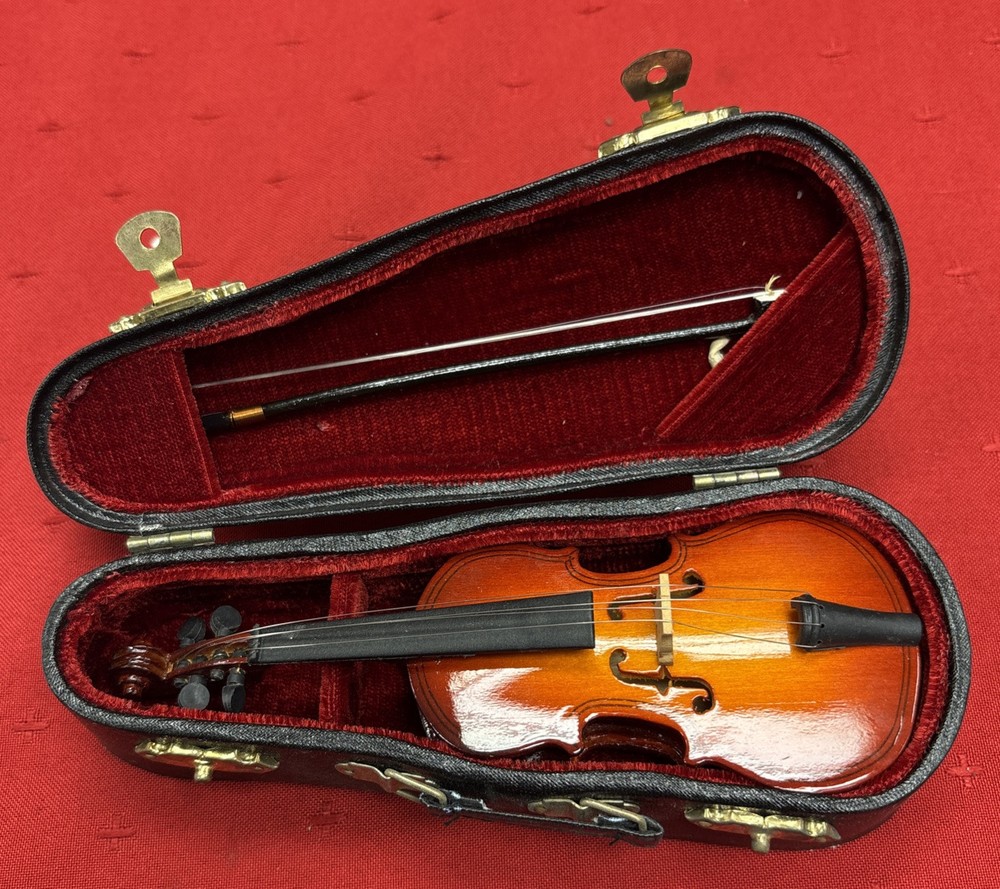 Miniature Violin W/ Bow & Case