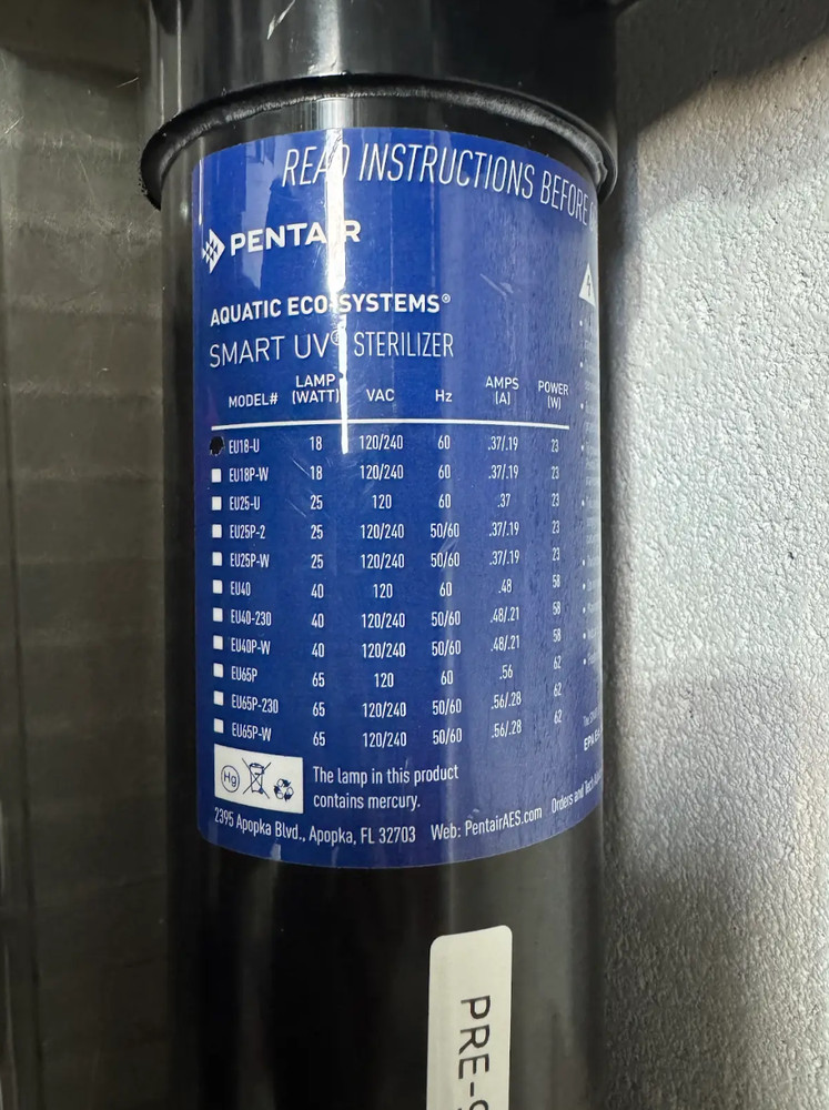 Pentair Aquatics - Smart UV Sterilizer 18 Watt (PRE-OWNED)