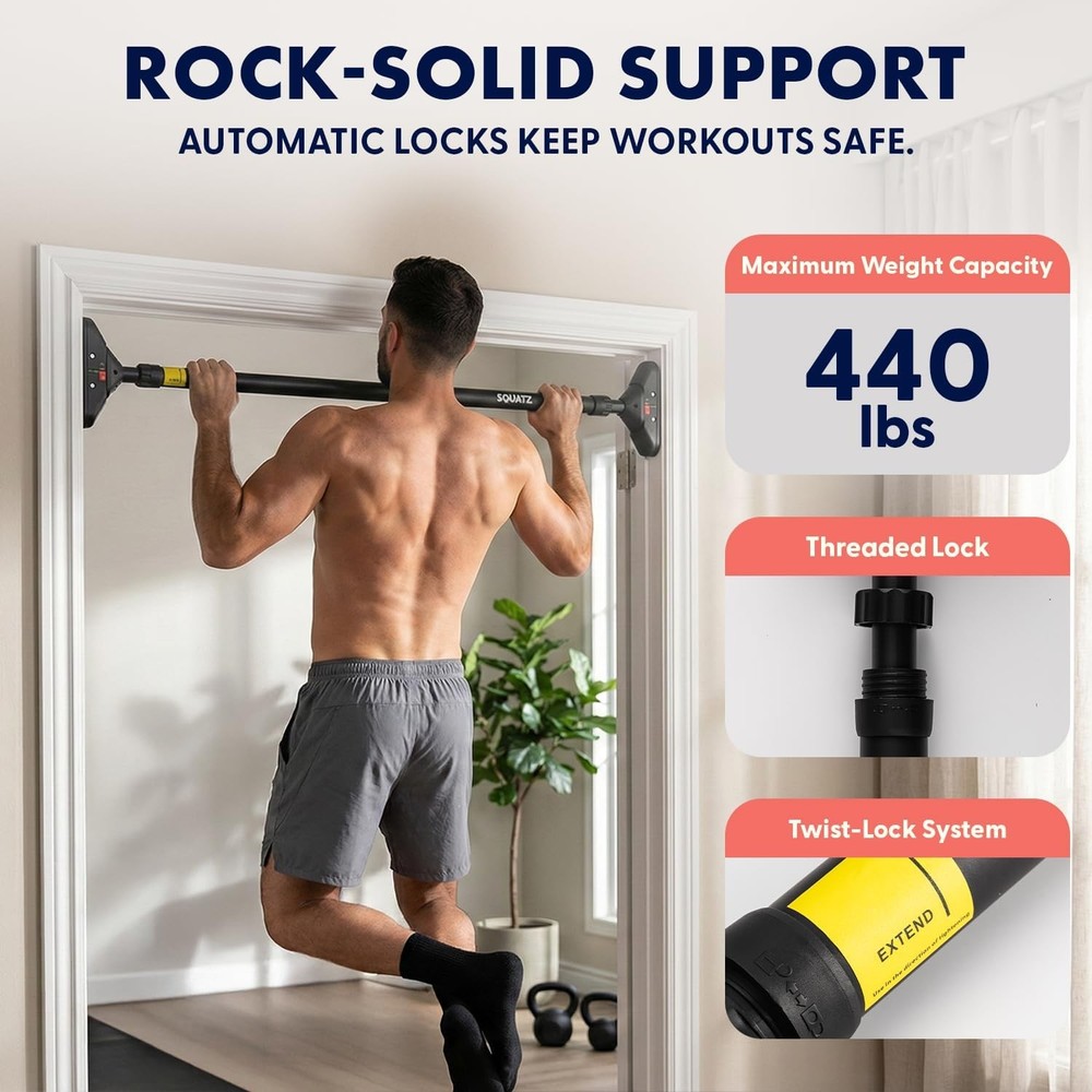 Doorway Pull Up Bar Adjustable 37-47" Door Frame Pull Up Bar W/ Level Meter