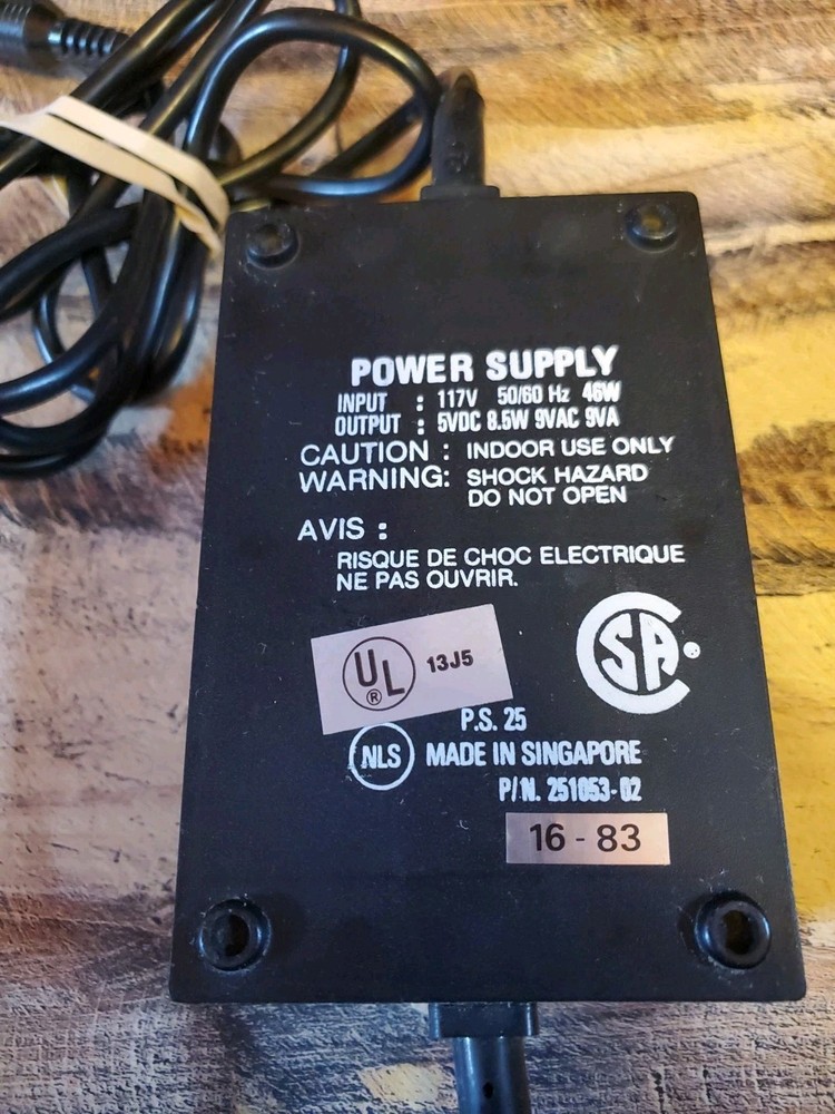 Power Supply For Commodore Computer 251053-02 Vintage
