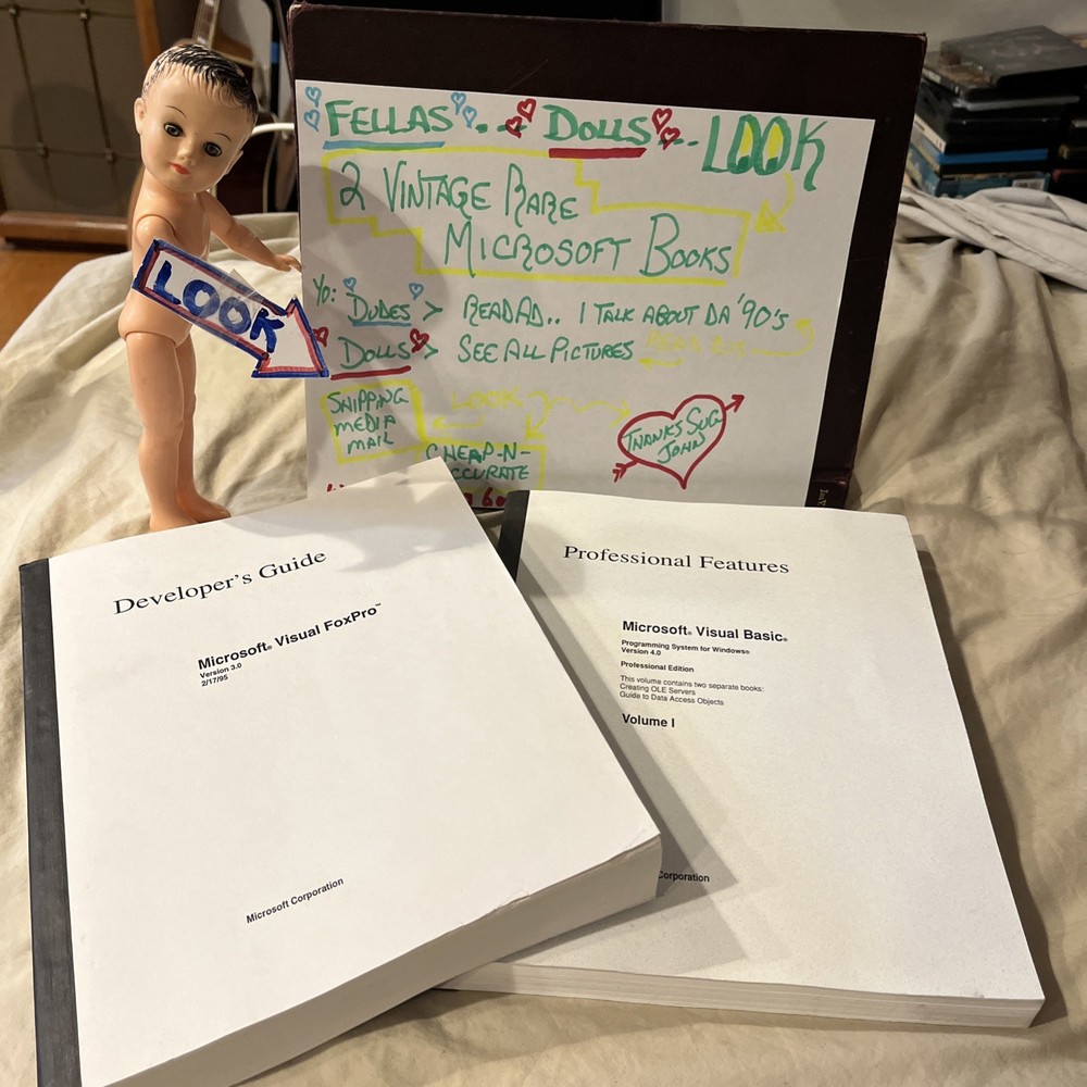 Microsoft FoxPro  Version 3.0 1995 VTG Computer Manual Book Guide + Visual 4.0