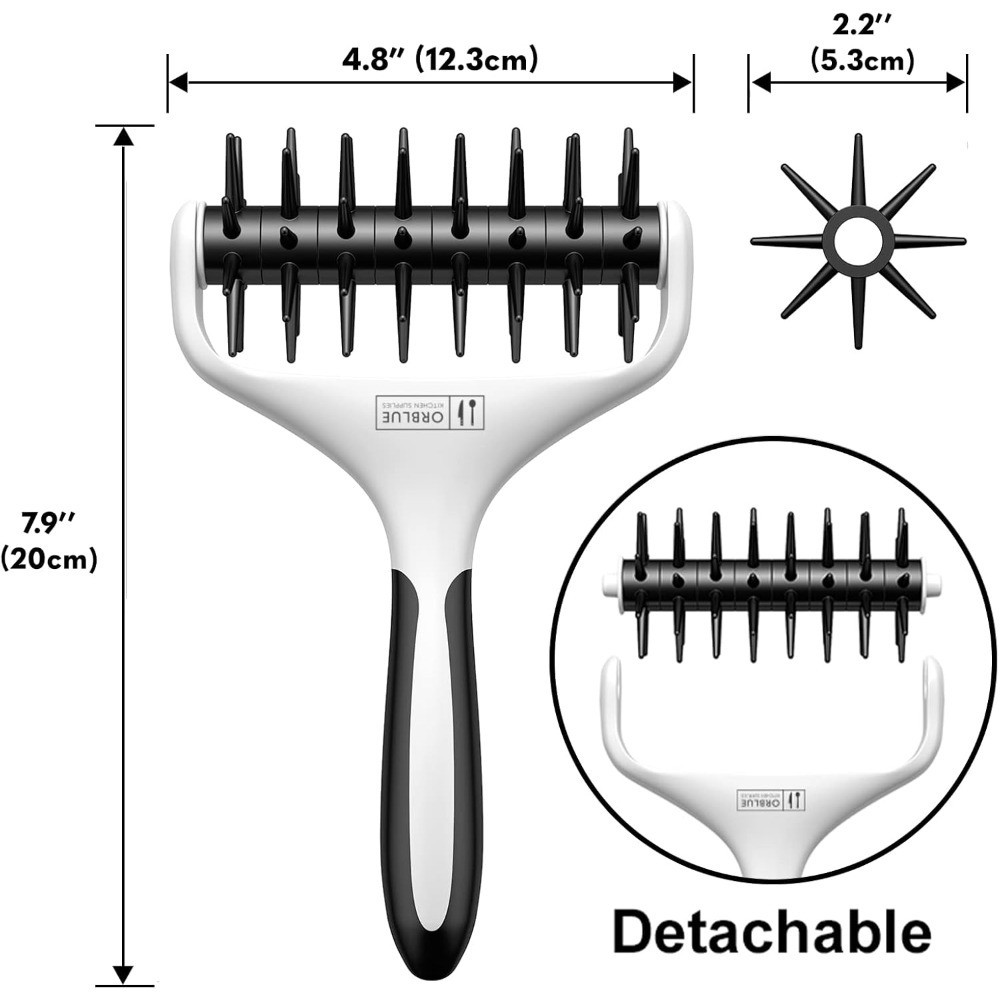 Pizza Dough Docker Pastry Roller with Spikes Professional Kitchen Tool Prevents