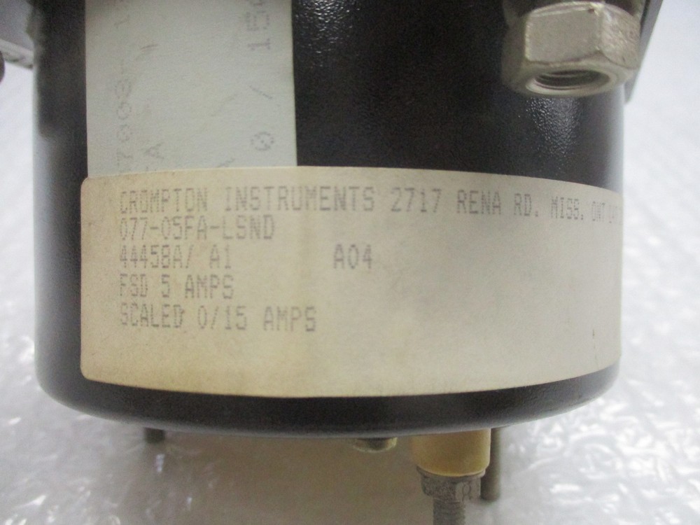 CROMPTON 077-05FA-LSND PANEL METER 0-15AMP NSNP