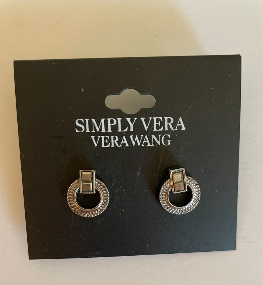 Simply Vera Wang Small Decorative Circle Earrings