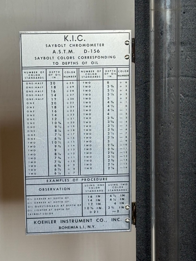 Saybolt Cromometer ASTM D-156