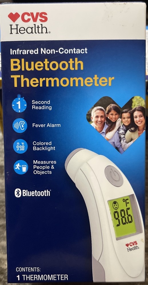 CVS Infrared Non-Contact Bluetooth Thermometer Colored Backlight