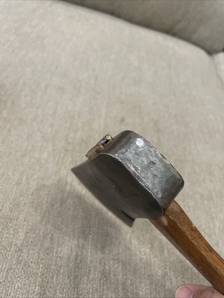 Vintage Dunlap Tools Logo Single Bit Hand Axe Nice With Leather Sheath