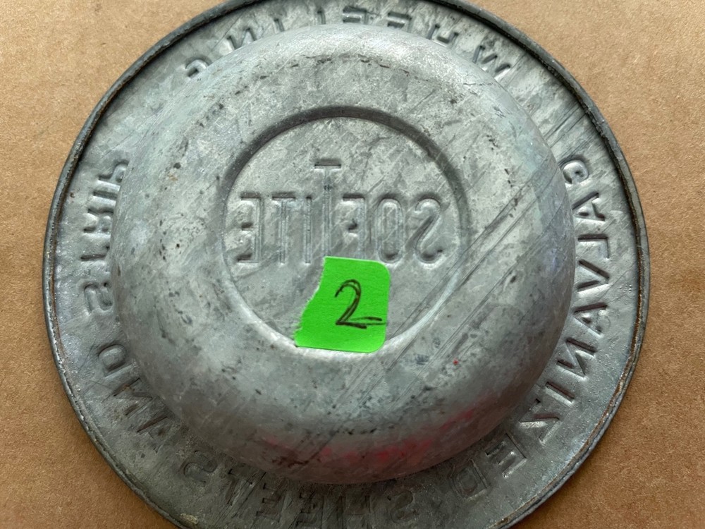 Vintage SOFTITE Galvanized Sheets and Strip Ashtray Wheeling #2