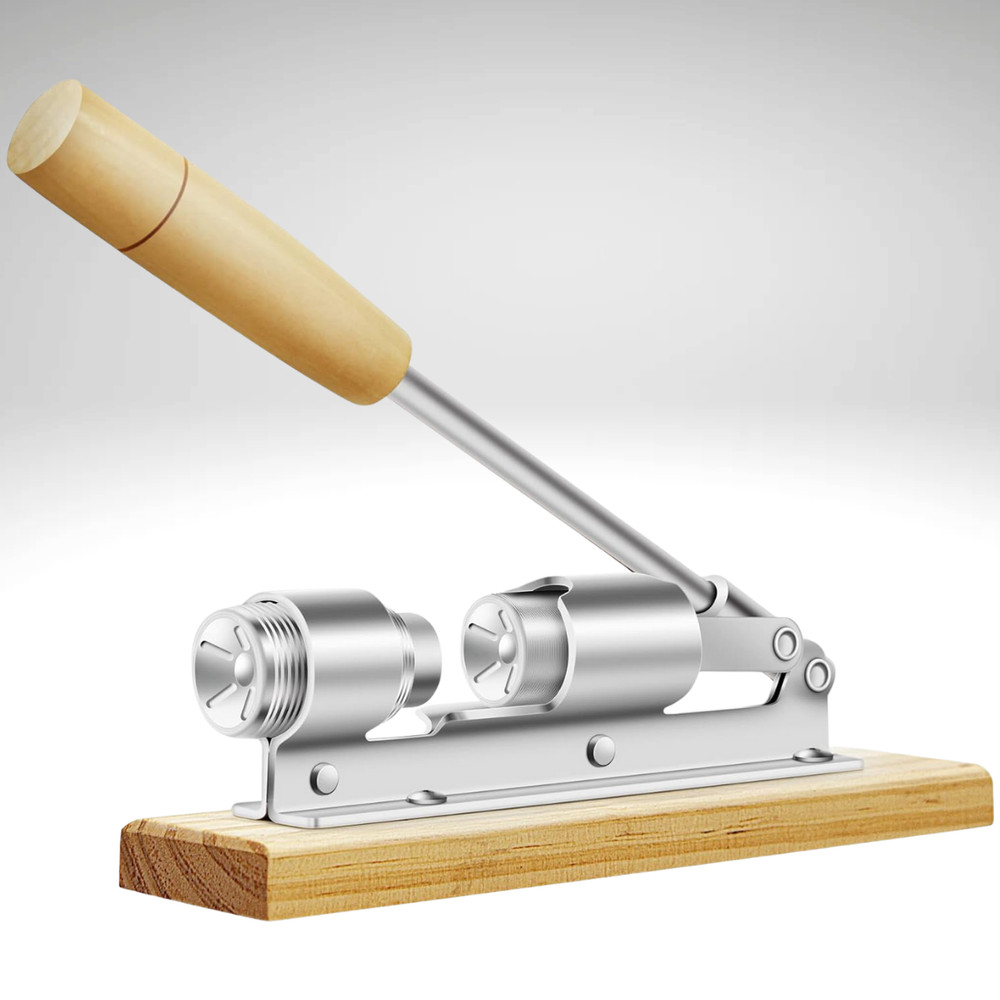 Heavy Duty Pecan and Nut Cracker Tool, Wood Base and Adjustable Handle, Easy Use