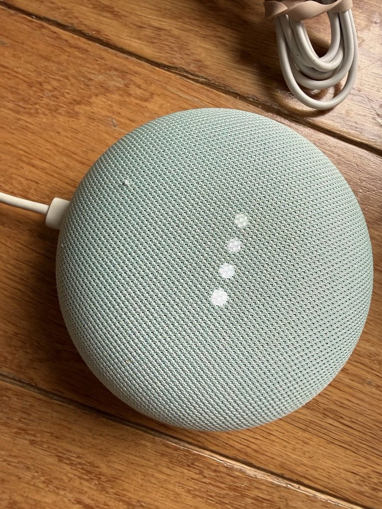Used Google Home Mini Smart Assistant GA00275-US Aqua Tested 2