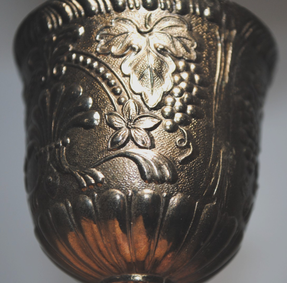 silver plated cordial mini goblets vintage