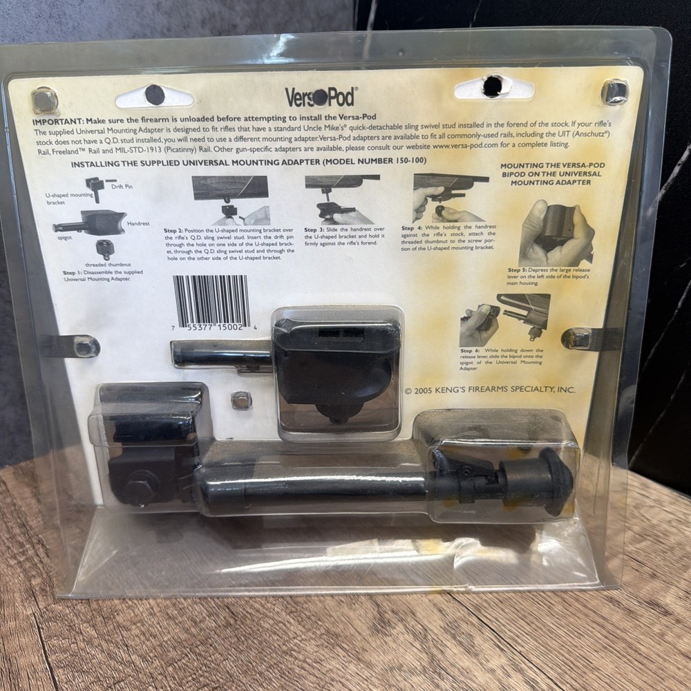 Versa-Pod Quick-Detachable Folding Bipod Model 2 Prone Bipod