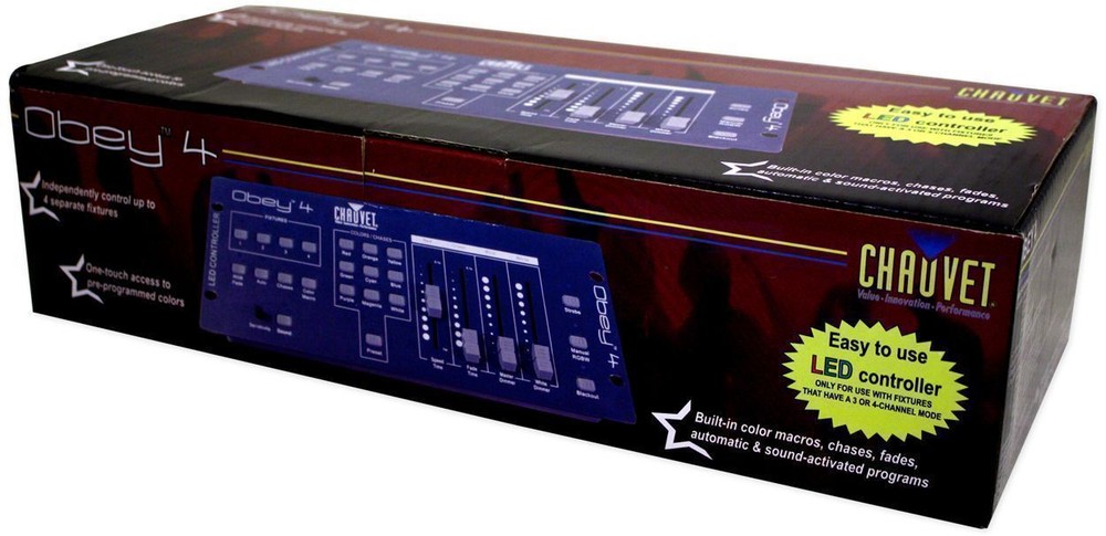 Chauvet Obey 4 Compact DMX-512 LED Wash Light Lighting Controller+Backpack
