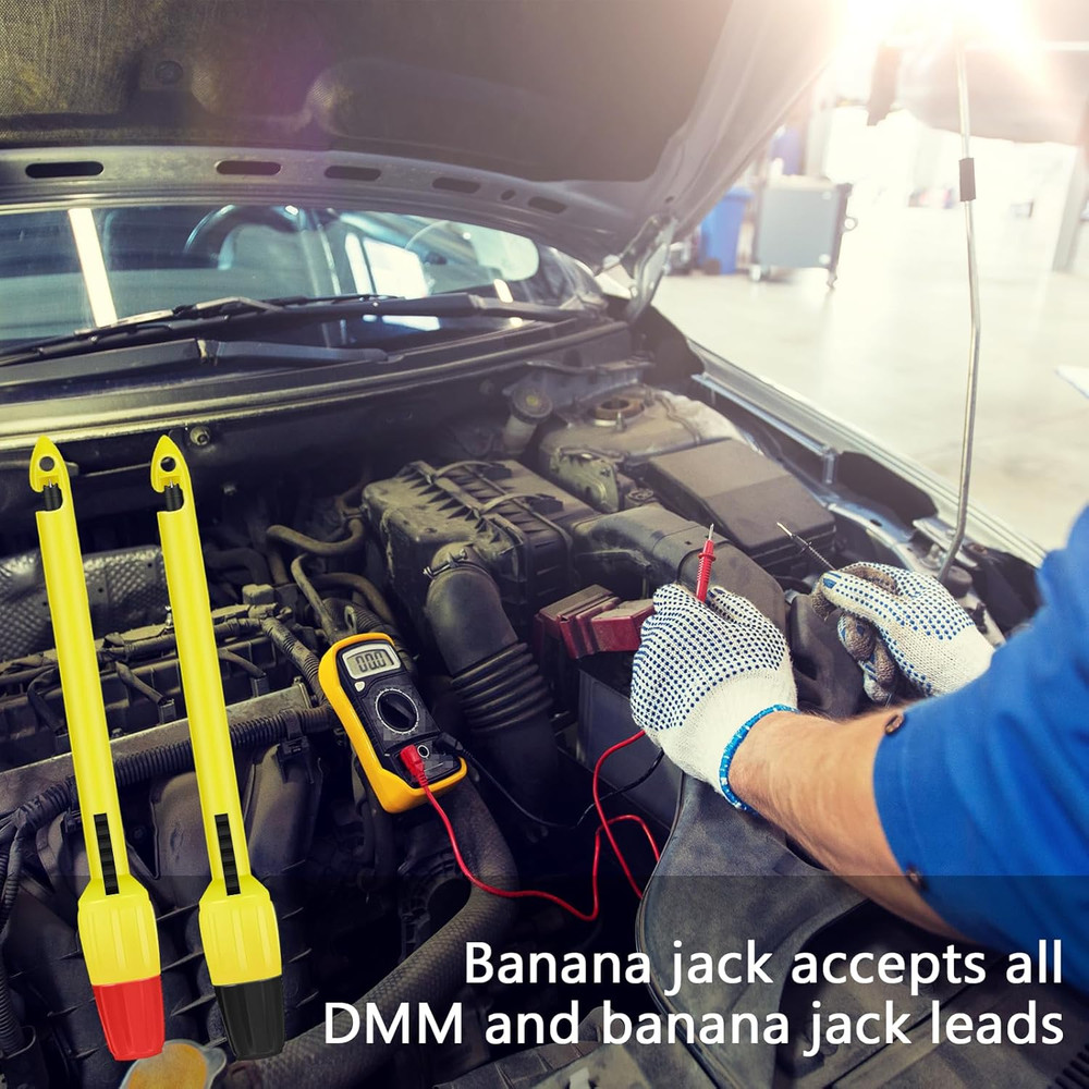 Wire Piercing Probe, Extended 2MM Banana Plug Insulation Piercing Clip Tool for