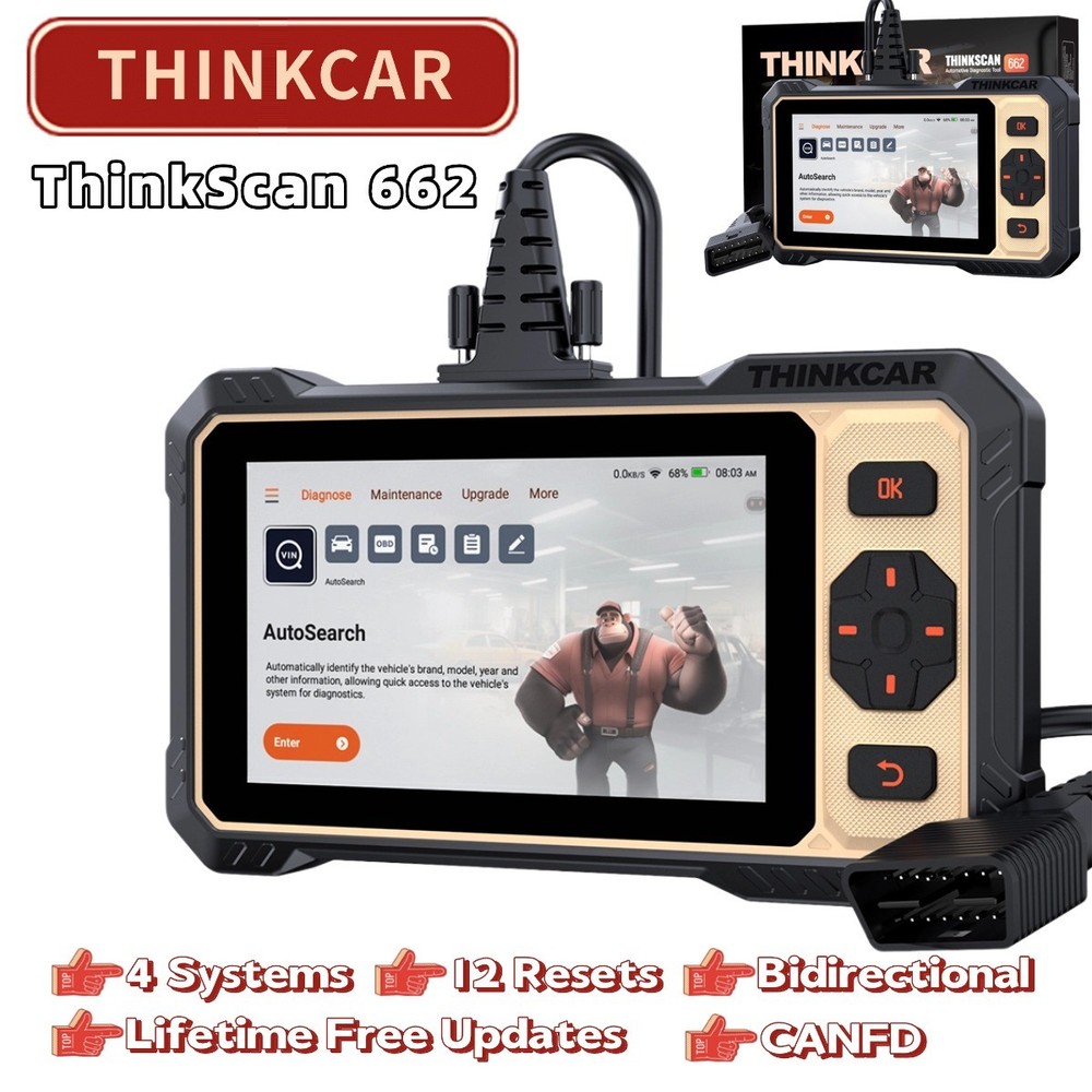 ThinkScan 662 Auto OBD2 Diagnostic  Scan Tool Scanner 4-System ABS ECM TCM SRS