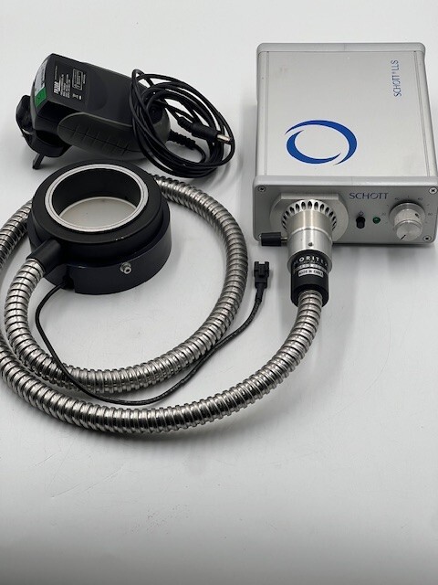Schott Red Light Source LED Illuminator A20960 with Optical Fiber Ring Used
