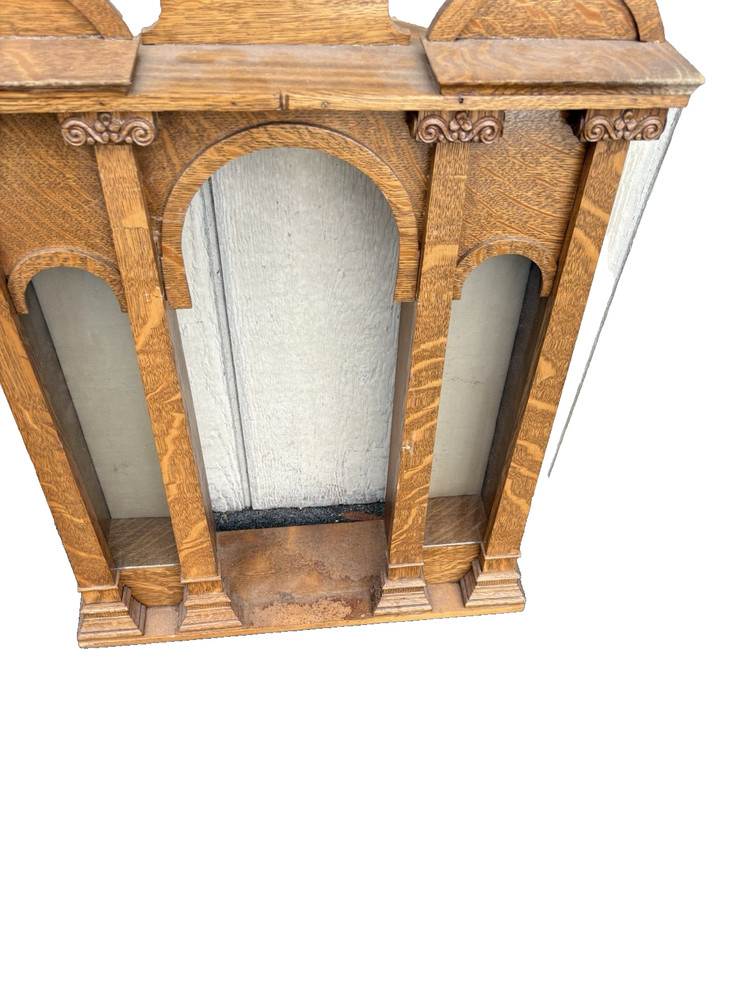 67005 Antique Oak Whatnot Wall Shelf Curio