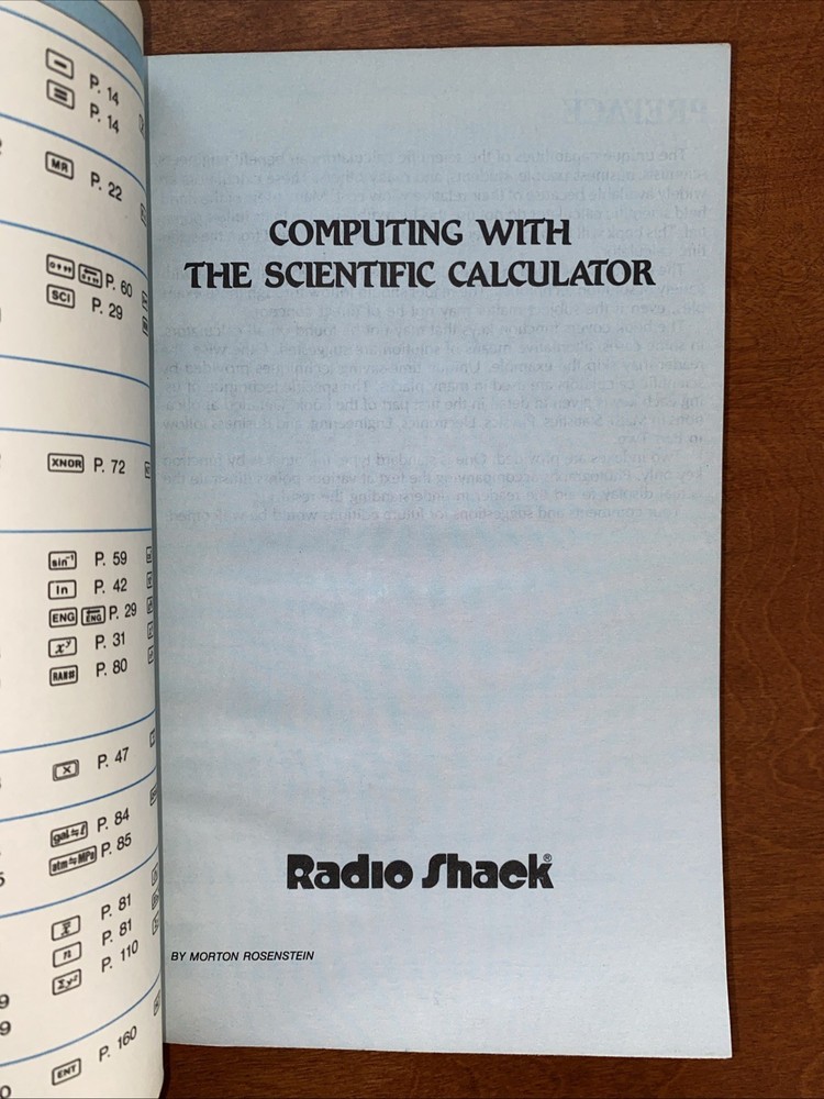 CASIO Computing with the Scientific Calculator Vintage Manual, Morton Rosenstein