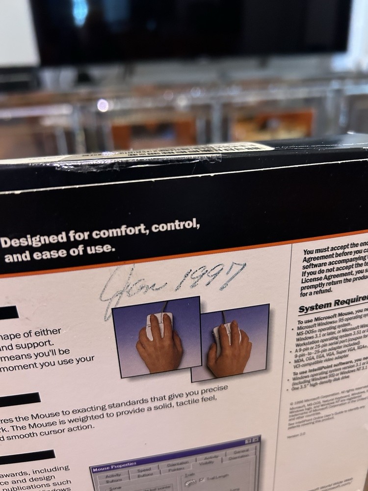 vintage microsoft serial mouse Box, Papers And Software Only NO MOUSE DOS WIN 95