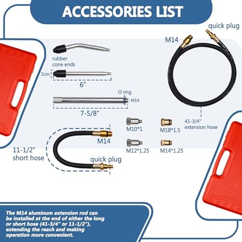 Handor Compression Leakdown Detector Leakage Test Set Cylinder Leak Down Red