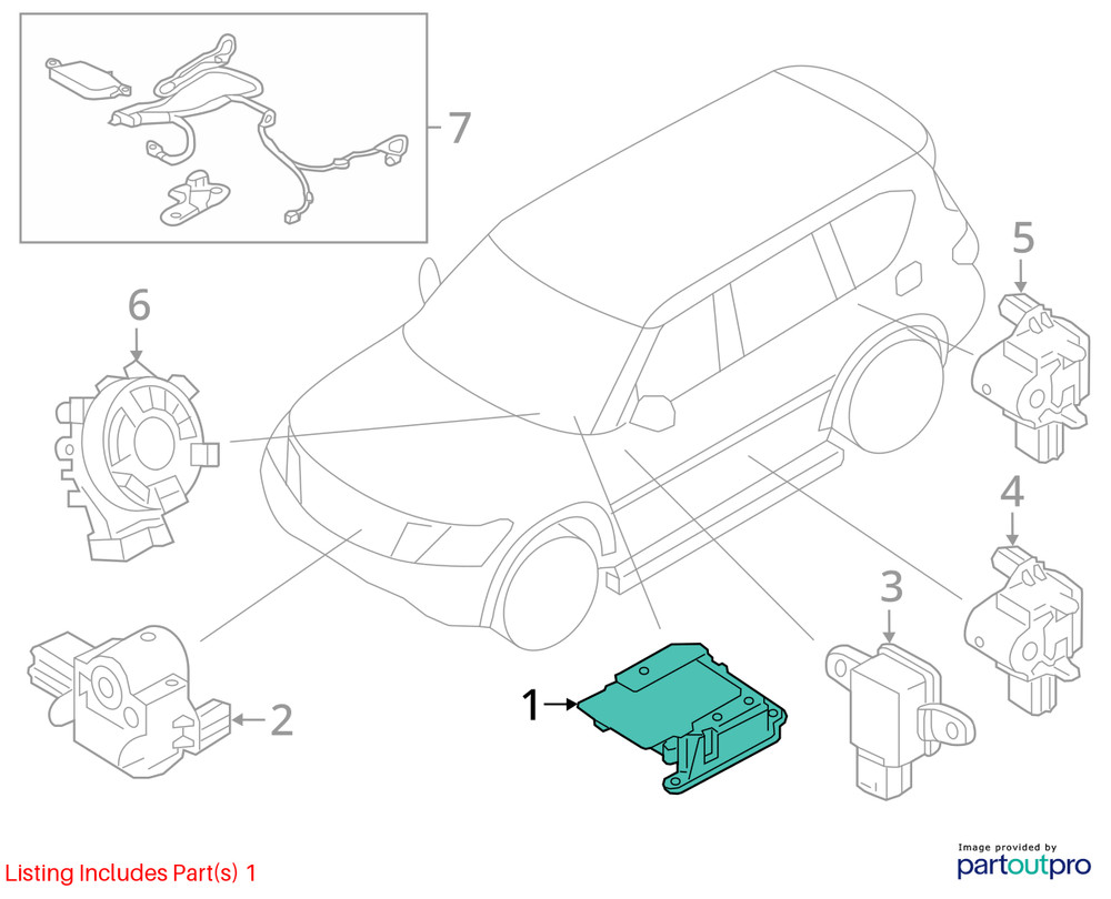 18 NISSAN ARMADA SRS CONTROL MODULE
