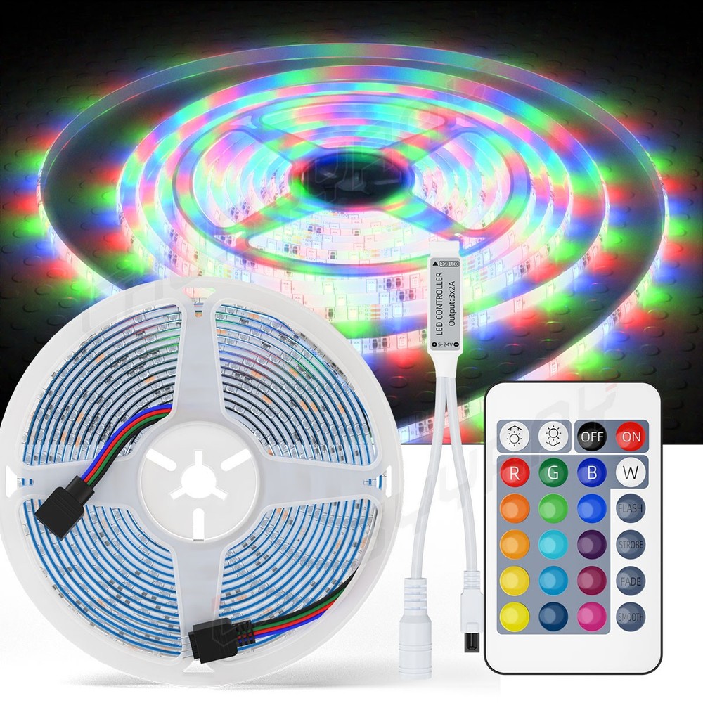 Boat Accessories 12V Light Strip RGB Waterproof LED Light 5M+Remote Control Kit
