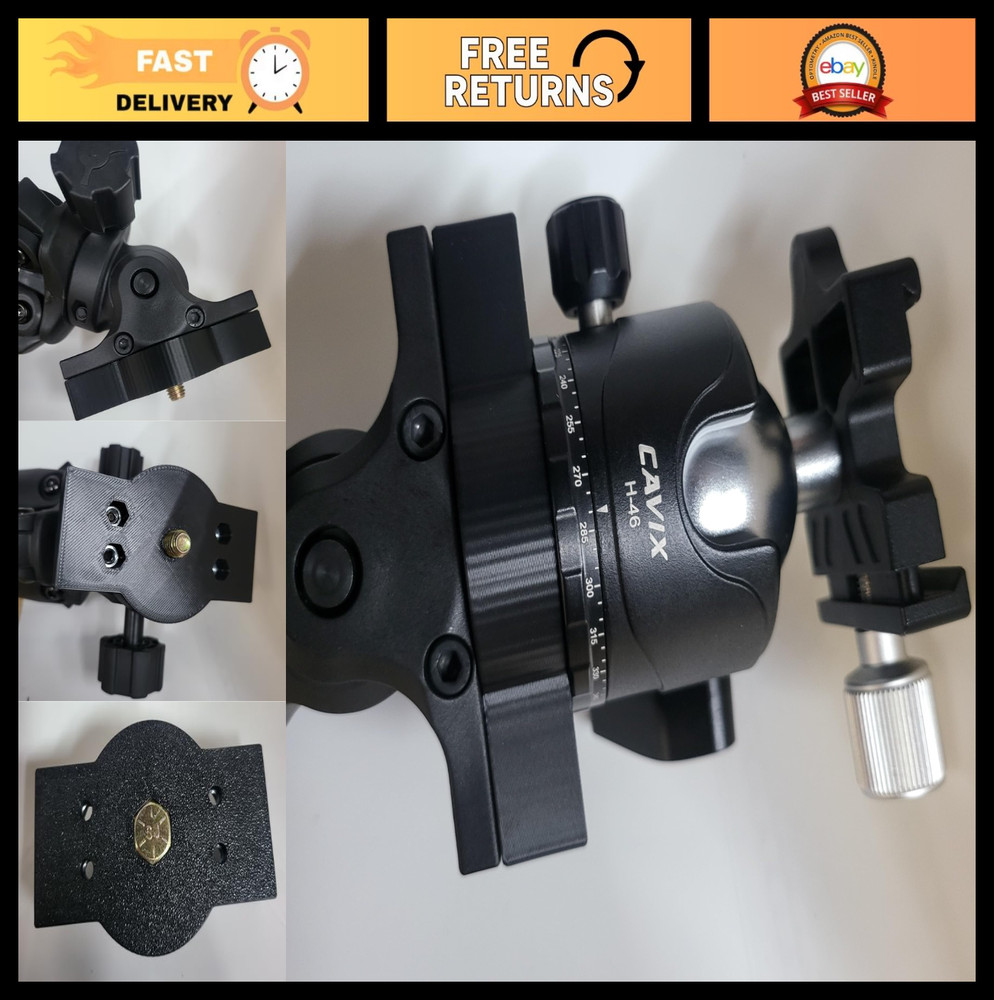 Arca Swiss Compatible Ball Head Mount for Tripod, 3/8" Quick Release Plate