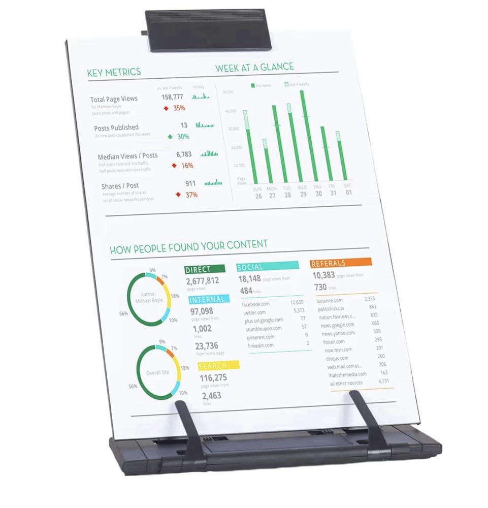 Desktop Document Holder Stand Metal Adjustable 7 Positions Office Reading
