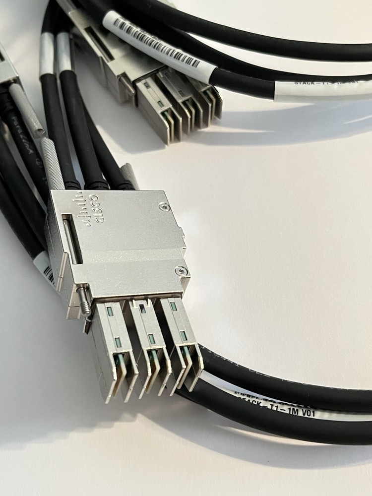 Lot of 2 Cisco STACK-T1-1M StackWise-480 1m Stacking Cable 800-40404-01 UNTESTED