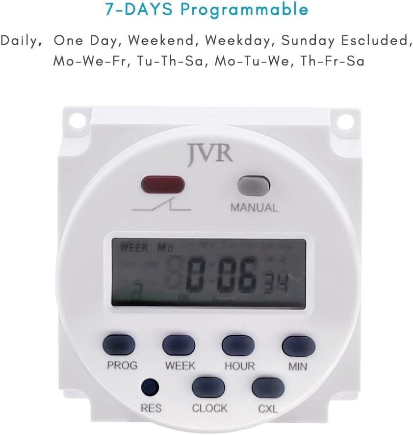 JVR 12V Programmable Timer Switch Relay DC AC Solar Battery Powered Control NEW