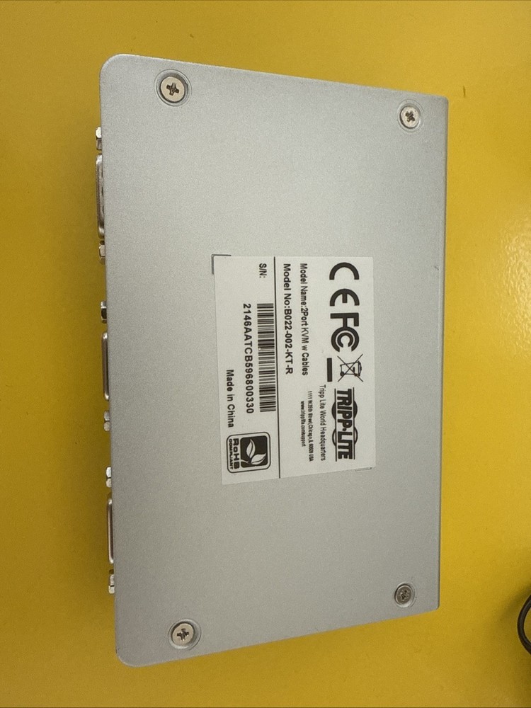 Tripp Lite KVM Switch (b022-002-kt-r) Includes Cables and Power.