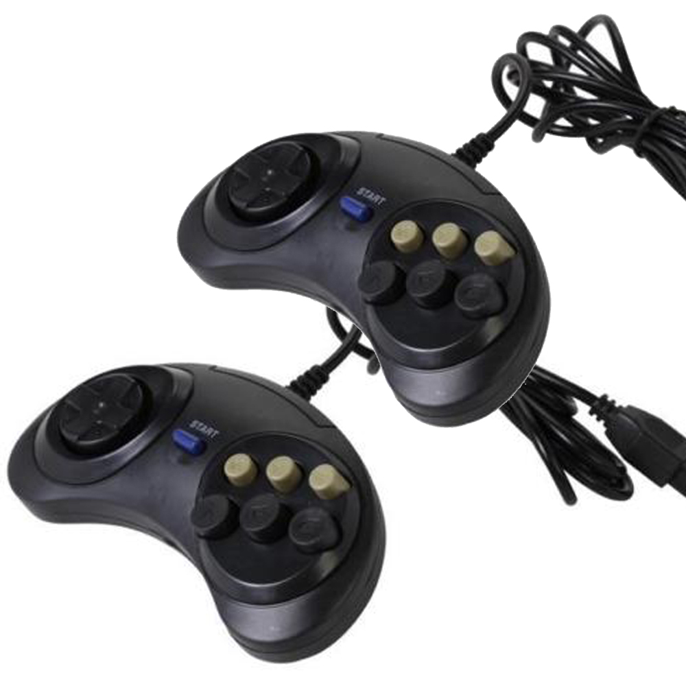 2 X 6 Button Game Controller for SEGA Genesis Black