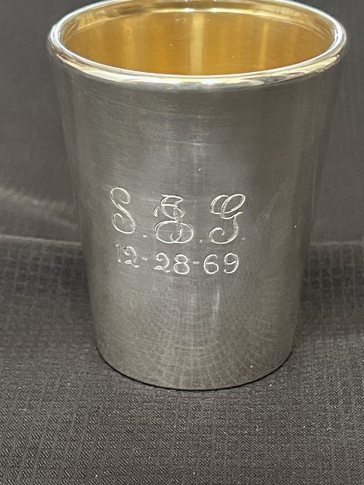 Reed & Barton X77 Sterling Silver Jigger Shot Glass With Monogram