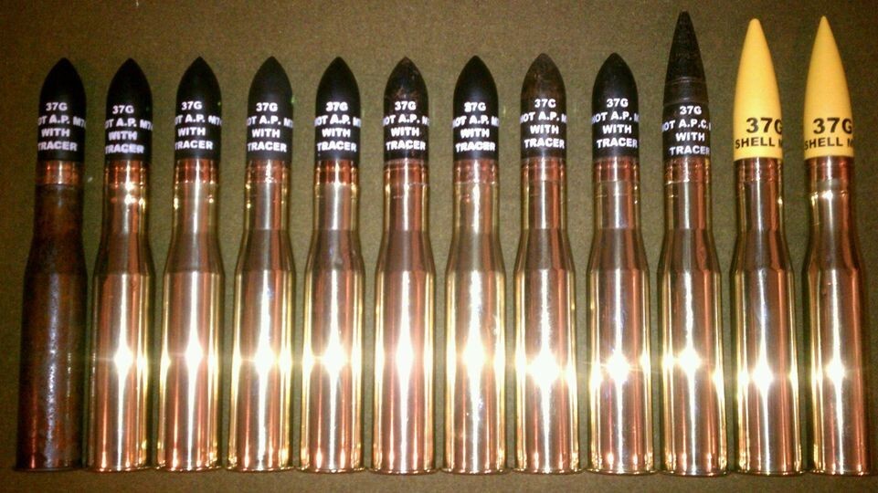 U.S. WWII 37mm M63 HE Shell Stencil, - Stencil 018