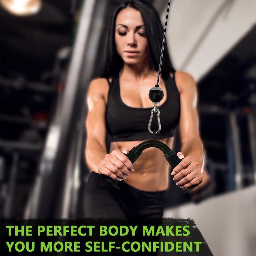 Howffite V Bar Cable Attachment Tricep Press Push Handle LAT Pull Down Attach...