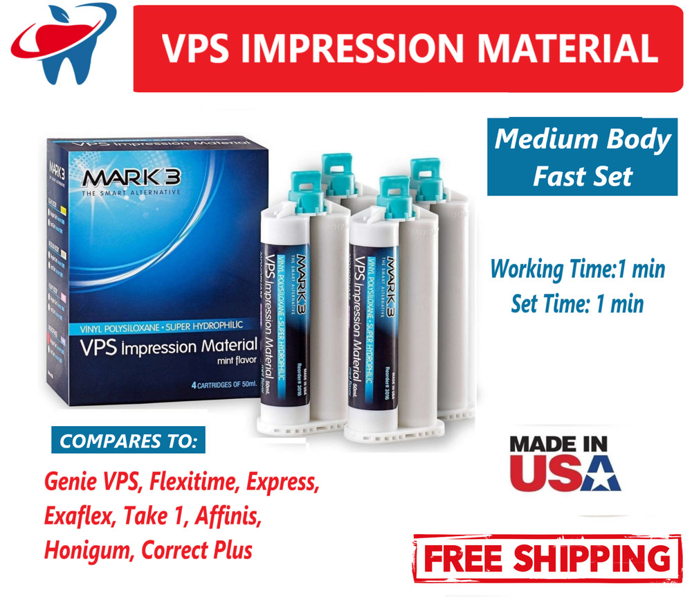 Dental VPS Impression Material Heavy /Medium Body /Light Body - Regular/Fast Set