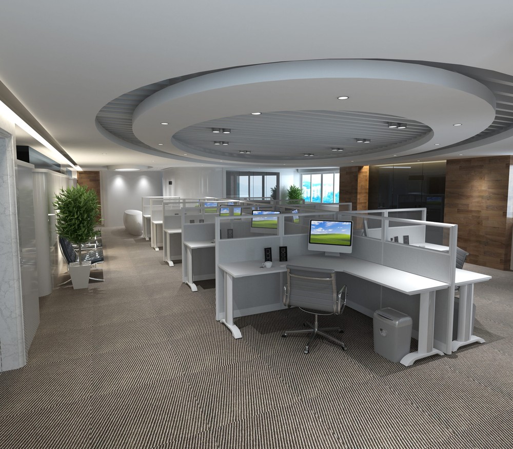 5x5 Cubicles- 51″ H- 10 MAN (PACKED) L Shape Glazed Office Workstations-E