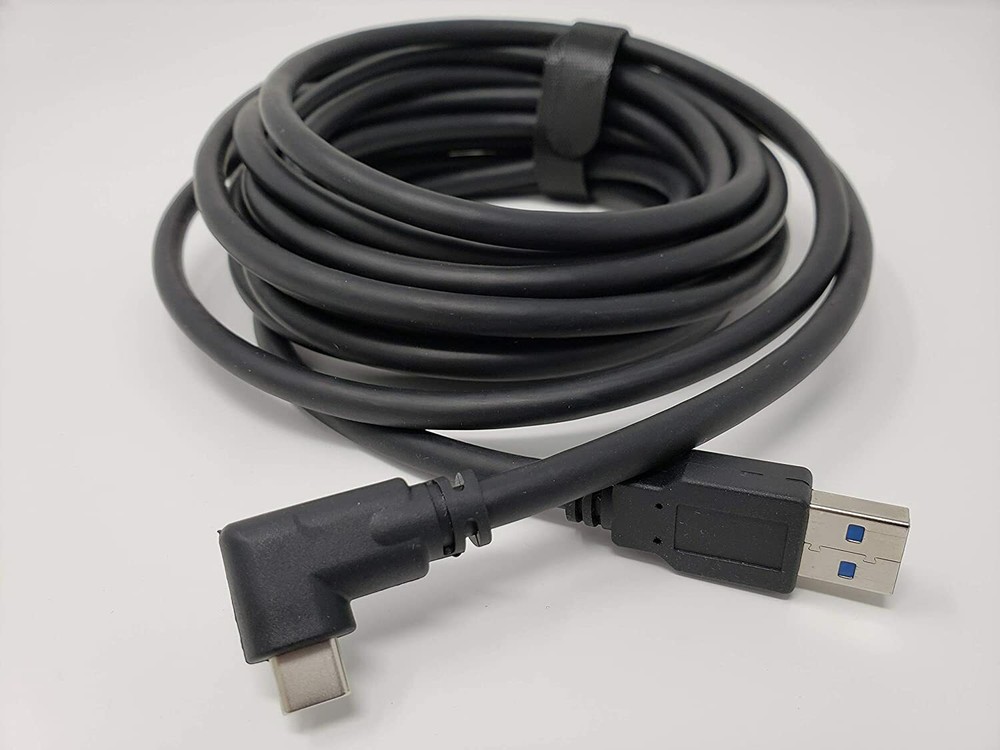 16ft/5M Link Cable for Meta Quest 2/3 Type-C Right Angle to USB A Charging Cord