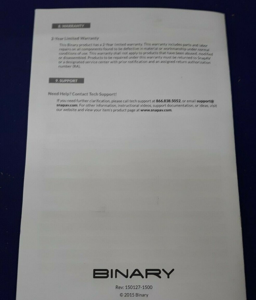 BINARY HDBaseT Extender Manual B-520-EXT-230-RS Manual