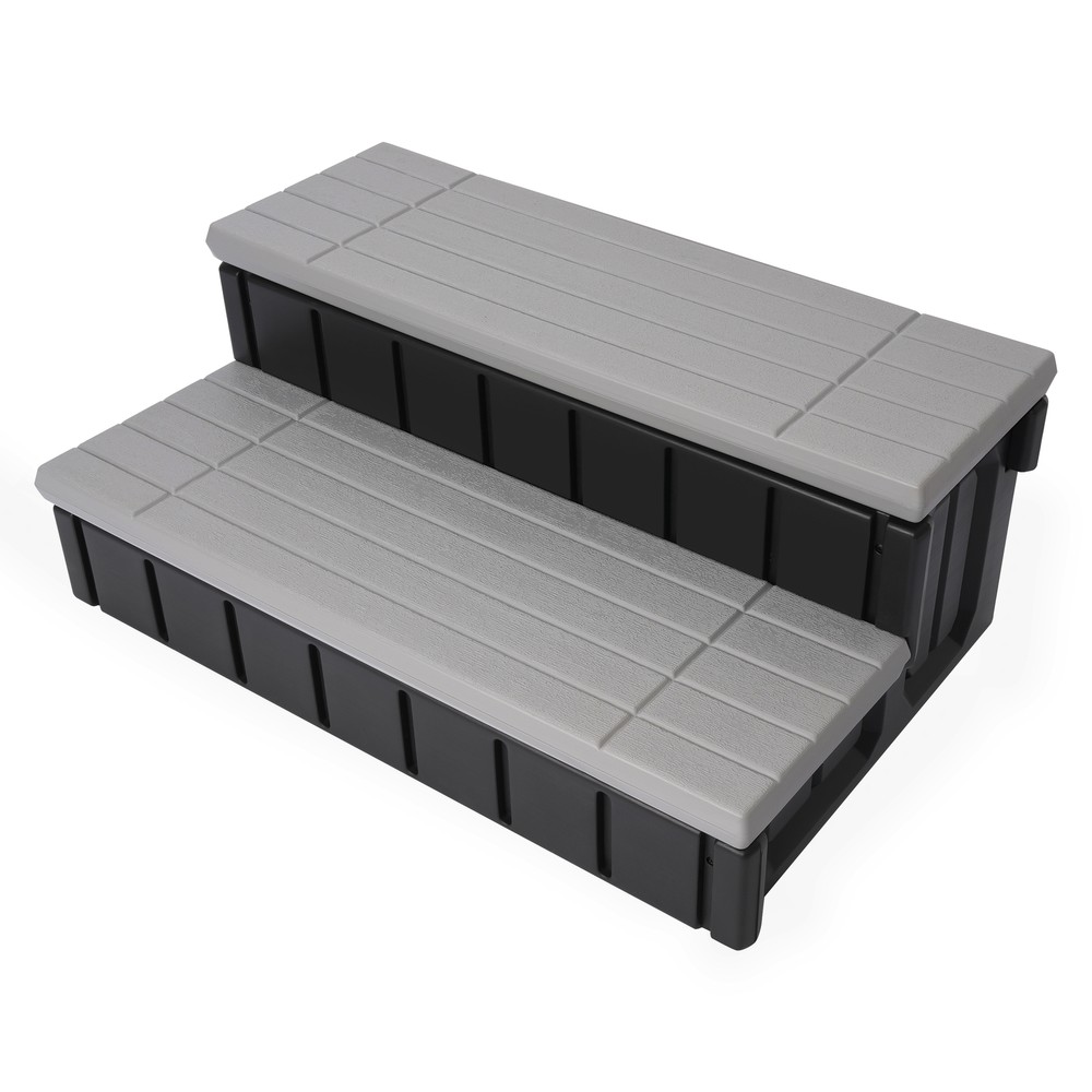 2-Step 36" Patio Spa Hot Tub Step Slip-Resistant Surface W/ Compartment Storage