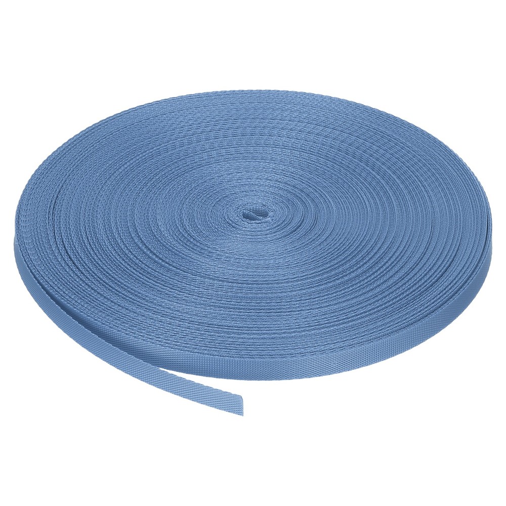 Nylon Webbing Strap Flat 3/8" 50 Yards Diamond Blue for Backpack Luggage-rack