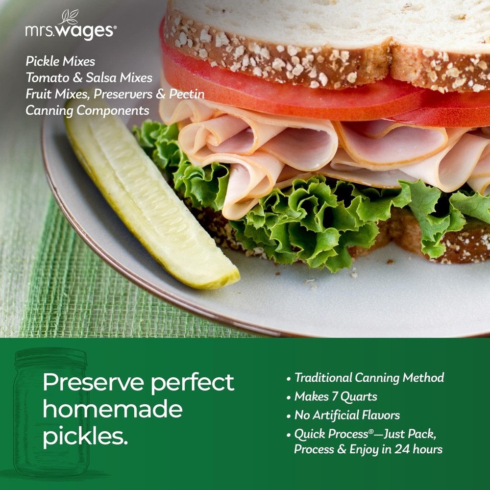 Zesty Bread and Butter Pickles Quick Process Mix, Quick and Easy, Simple-To-U...