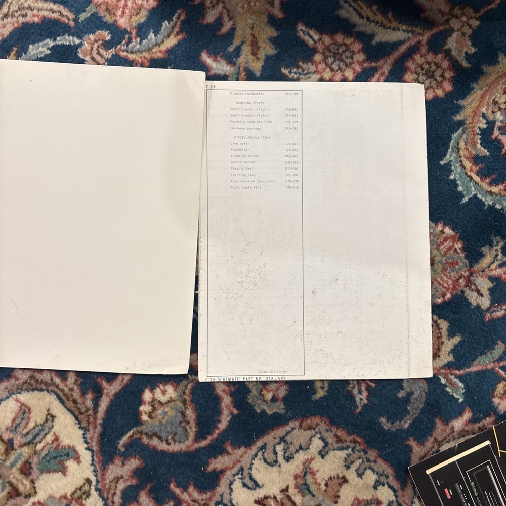 McIntosh C26 Schematic Service Manual--ORIGINAL