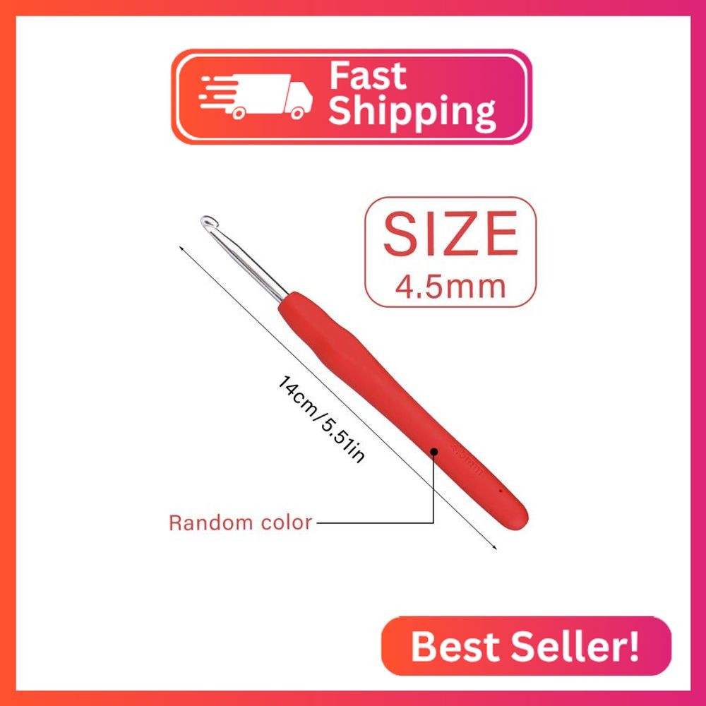 4.5 mm Crochet Hook, Ergonomic Handle for Arthritic Hands, Extra Long  Knitting