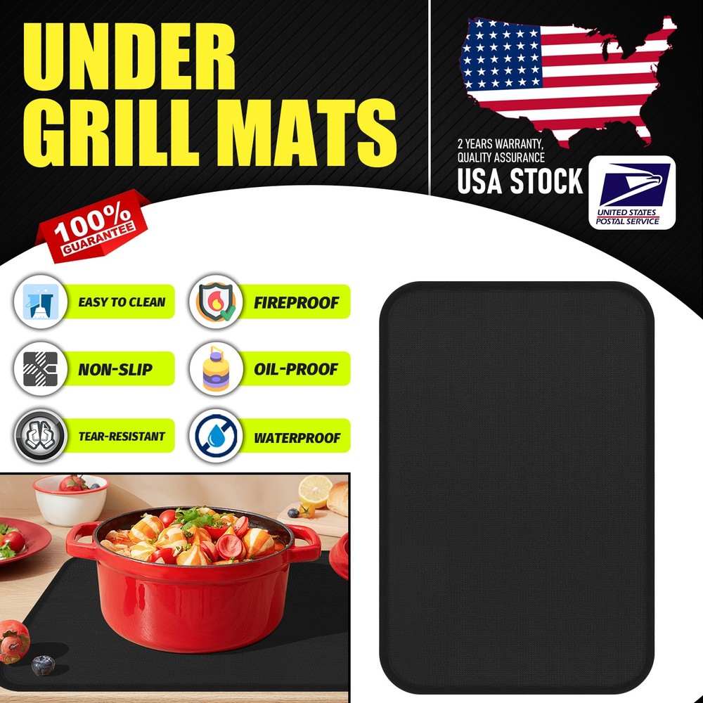 2.6sqft Camping Fireproof Mat Retardant Protective Pad BBQ Equipment Protective