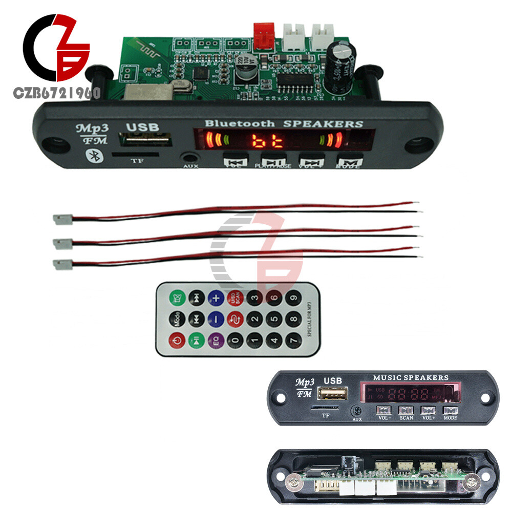 Wireless Bluetooth 12V MP3 WMA Decoder Board Audio Module USB TF Radio Car FM
